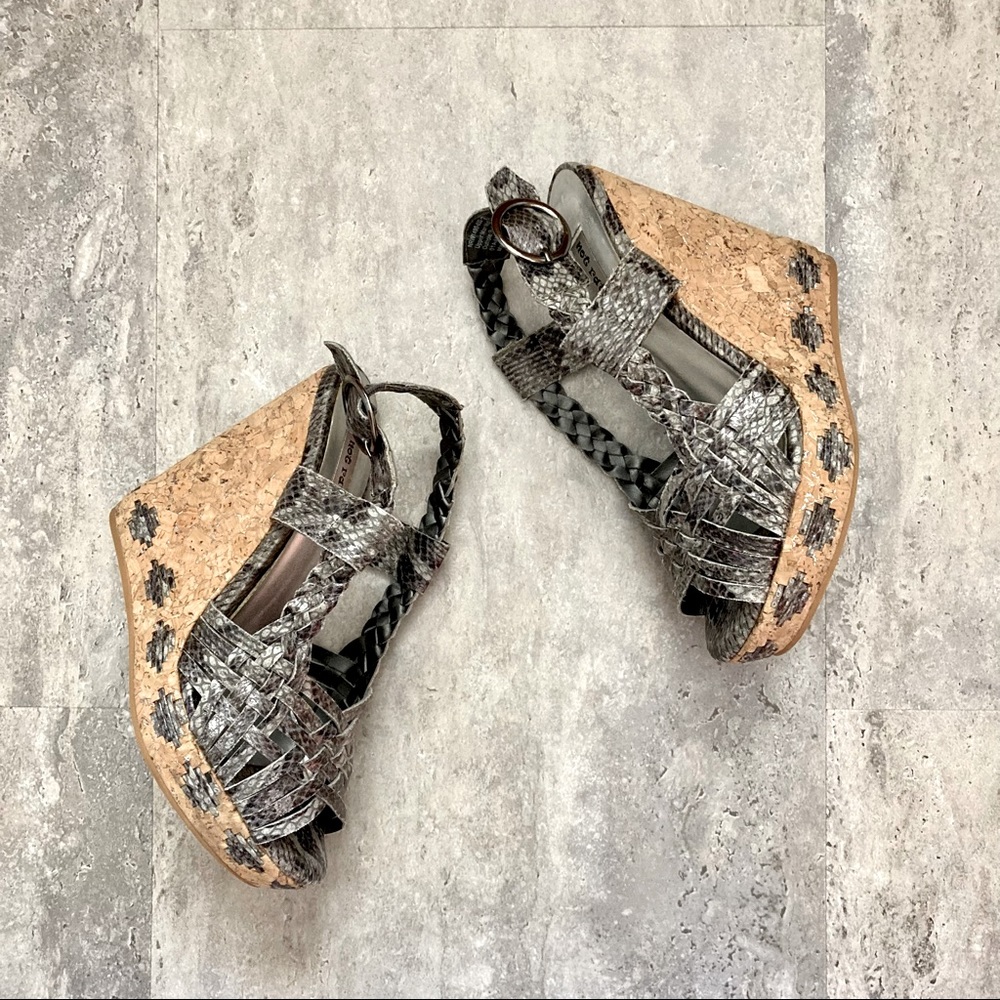 Snakeskin Wedges